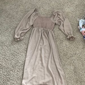 Neutral Midi Dress